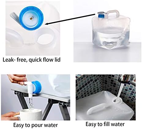 Cedilis 2 Pack 5.3 Gallon Collapsible Water Container with Spigot, Food Safe Water Storage Jug