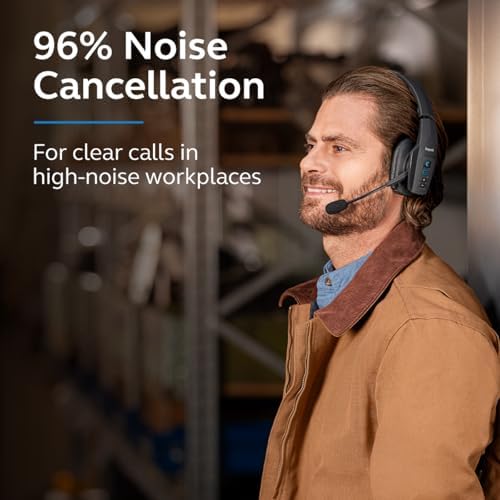 BlueParrott B450-XT Noise Cancelling Bluetooth Headset – Updated Design with Long Wireless Range