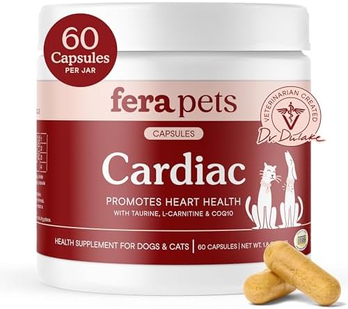 Fera Pets Heart Supplement - Taurine for Dogs & Cats, 60 Capsules