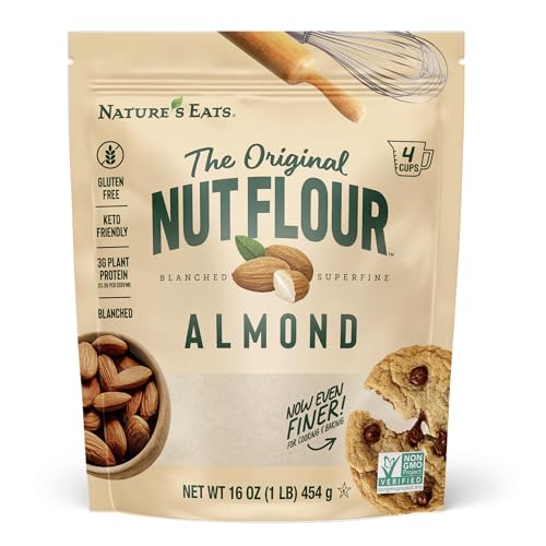Nature’s Eats Superfine Almond Flour - Finely Sifted, Blanched Gluten Free Nut Flour for Bread, Pancake Mix, Muffins