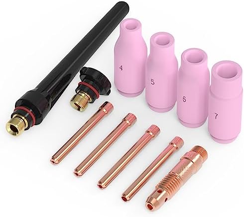 YESWELDER 49Pcs TIG Welding Torch Stubby Gas Lens #10 Glass Cup Kit