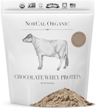 NorCal Organic Grass-Fed Whey Protein, USDA Certified, Unflavored, 2 lb