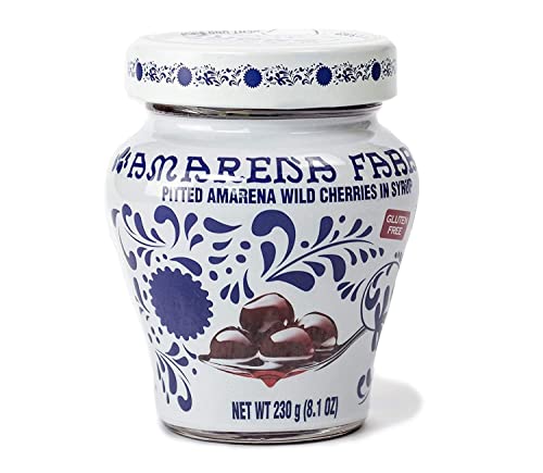 AMARENA FABBRI Wild Cherries In Syrup, 8.1 OZ | Gluten Free, Non-GMO, Vegan, Use it as a garnish for cocktails