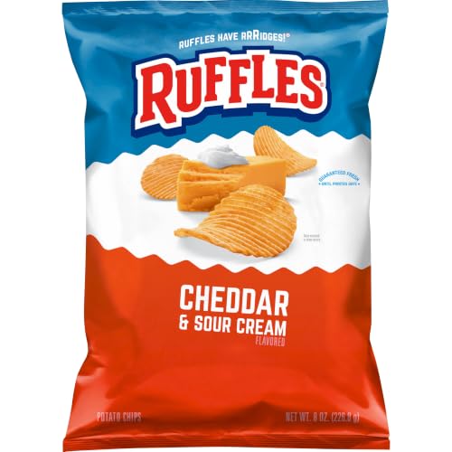 Ruffles Potato Chips, Queso, Cheddar Cheese, 8 Ounce