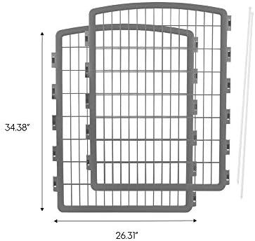 IRIS USA Playpen Panels, Extension Set, Gray | Multiple Pets, Add-On Panel Set, Connect Additional, Size Increase Addon, Matches Existing, Increases Space