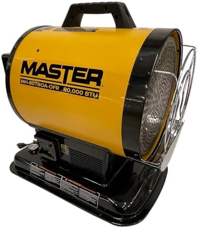 Master 80,000 BTU Kerosene/Diesel Radiant Heater, Portable Forced Air Heater for Indoor, Construction, Shop, Garage, Greenhouse