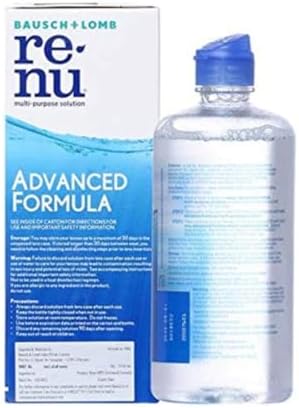 Renu Contact Lens Solution, Advanced Formula, Multi-Purpose Solution with Lens Case, Gently Cleans, Disinfects, Moisturizes & Hydrates Soft Lenses for All-Day Comfort, 12 Fl Oz (Pack of 2)