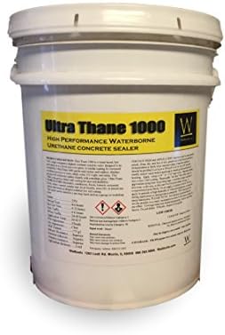 Ultra Thane 1000 Single Component Polyurethane Concrete Floor Sealer –UV & Stain-Resistant Aliphatic Urethane – Clear Protective Finish for Concrete, Overlays & Microtoppings - 5 Gallon