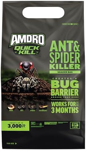 Amdro Kills Ants & Spiders Granules Shaker Bag 3lb | Kills up to 100 insects, covers 3,000 SQ, lasts 3 months, spider and ant killer for lawns