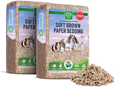 Small Pet Select Premium Soft Paper Bedding, Beige, 56 L | Natural Absorbent Bedding, Odor Control, Made in USA, For Indoor & Outdoor Rabbits, Guinea Pigs & Small Pets
