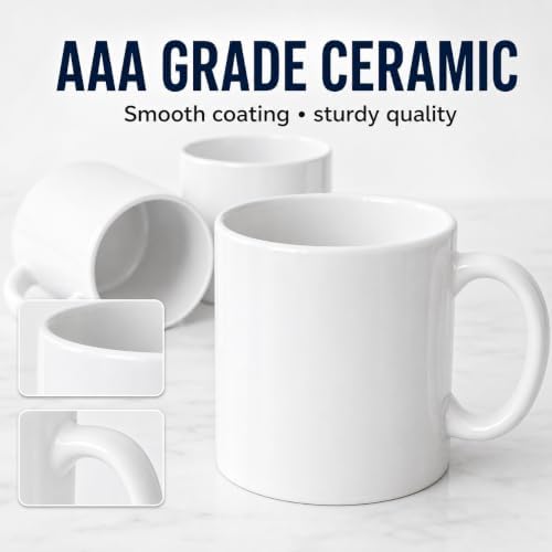 36 Pack Sublimation Mugs 11oz White Blank Ceramic Coffee Mugs with Individual White Boxes, AAA Grade with Premium Coating for Heat Press DIY