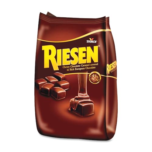 Riesen Dark Chocolate Covered Caramel Candies - Individually Wrapped Soft & Chewy Candy Pieces, 45% Cacao, European Dark Chocolate - 30 oz Bulk Bag (Pack of 1)