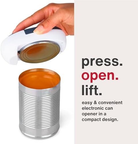 Zyliss EasiCan Electric Can Opener – One-Touch Automatic Tin Opener with Magnet for Safe Lid Removal – Compact
