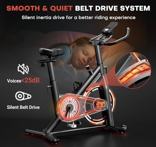 Exercise Bike, Adjustable Magnetic Resistance Stationary Bikes for Home with App Compatible