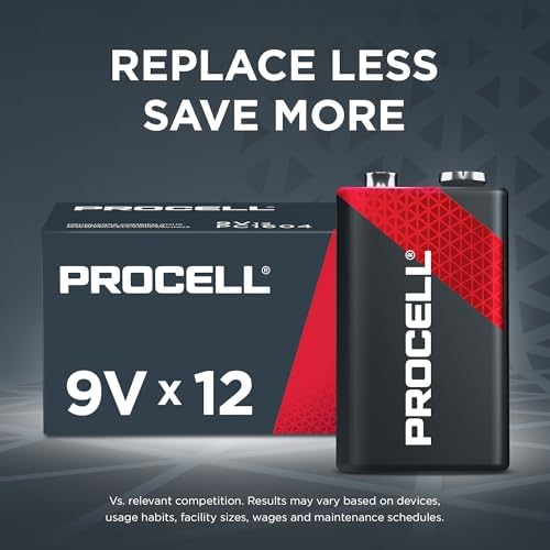 PROCELL 9V Alkaline Batteries for Smoke Detectors, 72 Count Bulk Pack | Professional-grade 9V for facilities, powers CO alarms, wireless mics