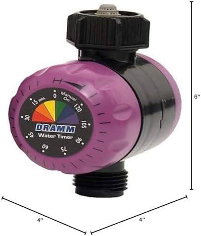 Dramm ColorStorm Premium Water Hose Timer, Mechanical, Turns Water Off Automatically, Up to 120 Minutes of Run Time, Compact for Lawn, Drip