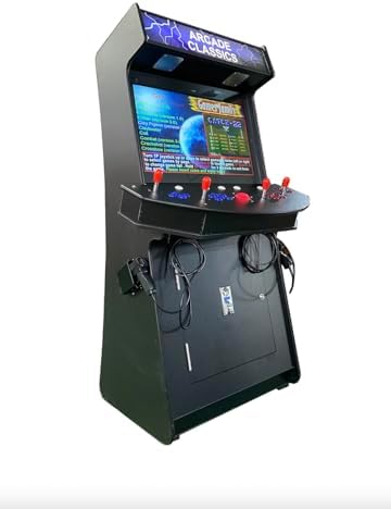 4 Player Games 4600 Games 32 inch Screen Black Full Size Commercial Grade Upright Standup Arcade Machine with 2 Game Guns Included