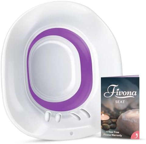 Fivona Sitz Bath for Toilet Seat Postpartum and Hemorrhoids Care - Yoni Steam Seat - Foldable Basin for Epsom Salt Soak - Portable Bidet BPA Free