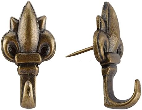 Pack of 20 Zinc Alloy Flower Shape Push Pin Hangers Hook Pin Wall Hooks (Bronze)
