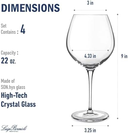 Luigi Bormioli Crescendo Bourgogne Wine Glasses - Clear, Set of 4
