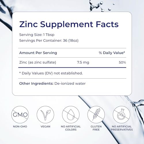 Eidon Ionic Minerals - Liquid Zinc Concentrate, Ionic Zinc Sulfate - 2 oz | Supplement Drops for Men, Women, & Kids, Support Immune System, Hair and Skin, Liver and Kidney Health