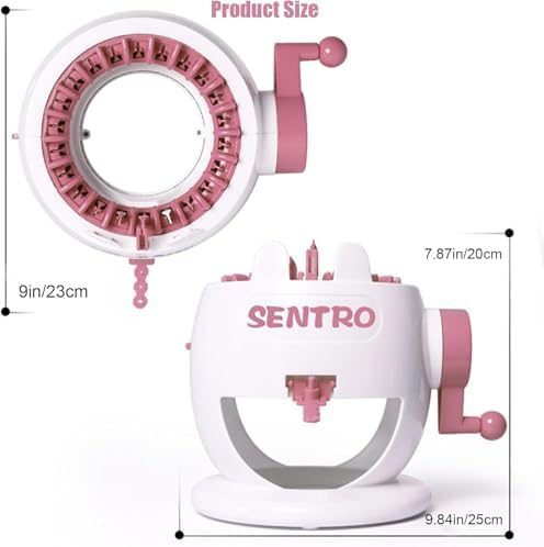 Umootek SENTRO 40 Needles Knitting Machine with Electric Adapter, Knitting Board Rotating Double Loom, Smart Weaving Loom Round Knitting Machines