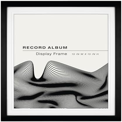 MCS Single Matted Record Album Frame, 15x15, Black