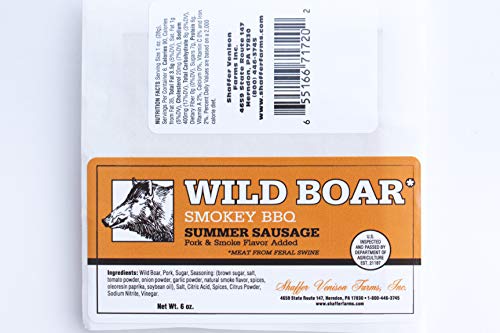 Wild Boar Smokey BBQ Summer Sausage 6 oz chub