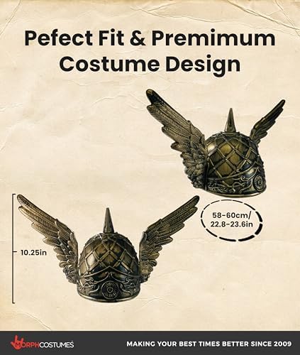 Nicky Bigs Novelties Morph Adult Viking Norse God Winged Helmet Greek Cosplay Halloween Costume Accessory