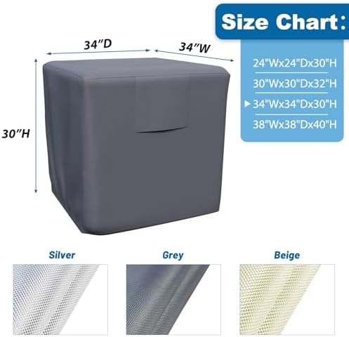 AKEfit Air Conditioner Cover for Outside, Grey, 24W x 24D x 30H inch