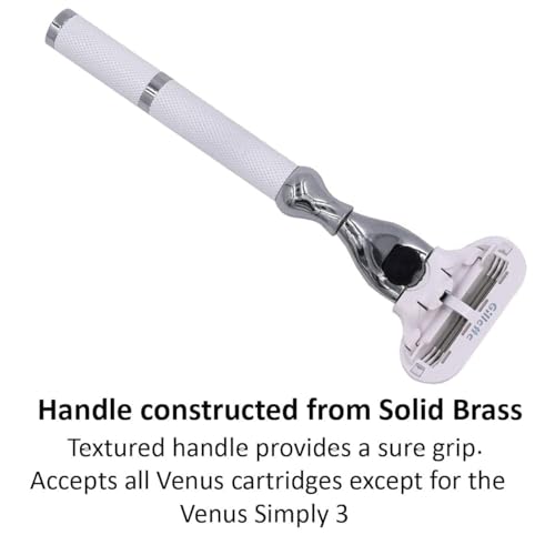 Parker Women's Gillette Venus Compatible Razor, Textured Brass Handle