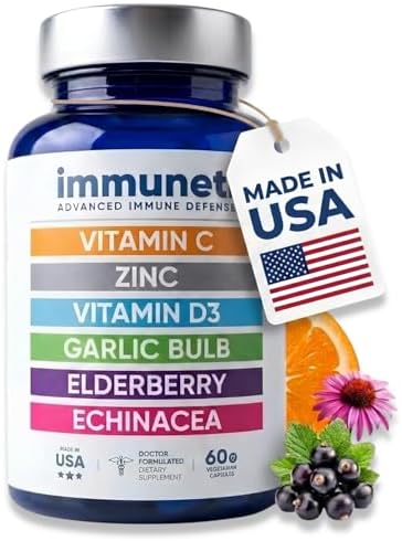 Immuneti Advanced Immune Support – Doctor Formulated 6-in-1 Daily Immunity Supplement – Made in USA – With Vitamin C, D3, Zinc, Elderberry