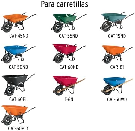Truper 16-Inch Reinforced Wheelbarrow Tire and Rim Assembly, Includes Axle and Industrial Bearings, Heavy-Duty Replacement Wheel (Model RN / 11852)