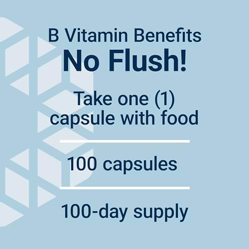 Life Extension No Flush Niacin, B3 for Heart Health, Cholesterol & Energy Support, Non-GMO, Gluten-Free, 100 Capsules
