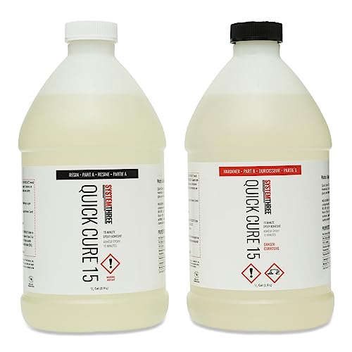 System Three Quick Cure 15 Epoxy Adhesive, 1 Pt Bottle Kit, Amber