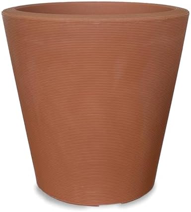 Crescent Garden Madison Planter– Weather-Resistant, Double Walled Indoor/Outdoor Plant Pot with Drain Hole – Durable All-Season Flower Container, 14" W (Cloud White)