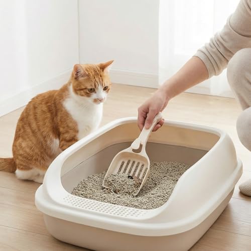 Depets Cat Litter Scoop, Kitty Litter Scooper for Pine Pellet, Wide Slats