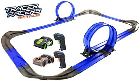 2.4 GHz Radio Control Remote Slot-Less, Cordless Racing Super Loop Speedway Track Set with Two Cars