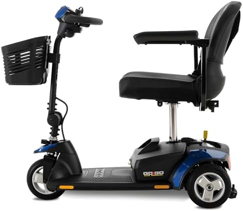 Pride Mobility Go Go Elite Traveller 3-wheel Scooter - Travel Mobility for Adults, 12 Ah Battery, 300 Lbs Weight Capacity, Red, Seat Dimensions - 17" W x 17" D - SC40E
