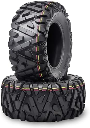 WANDA Set 2 ATV UTV Tire AT 25x10-12 25x10x12 6PR Power-Trail 10165 | POWER-TRAIL Series Classic Solid Non-Direction Lugs Cover All Terrains