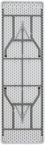 Flash Furniture 5-Foot Granite White Plastic Folding Table | Lightweight, Easy Storage, Commercial Grade
