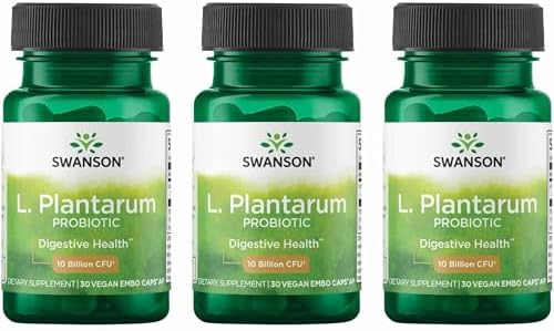 Swanson L. Plantarum - 10 Billion CFUs - Probiotic Supplement for Occasional Gas & Bloating - Supports Lower GI Tract Health* - No Refrigeration Needed - Non-GMO - 30 Vegan Capsules