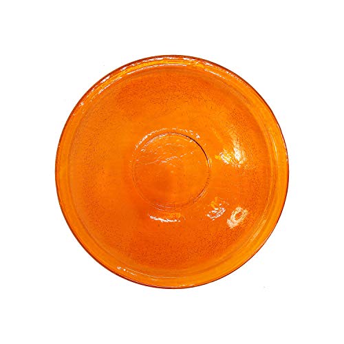 Achla Designs Crackle Glass Bowl, 14-in, Mandarin
