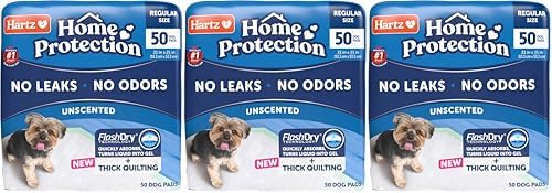 Hartz Home Protection Super Absorbent Odor Eliminating No Leaks Dog Pads, 50 Count