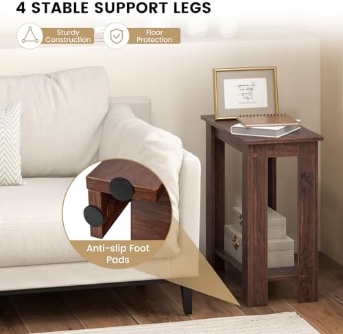 Casart End Table Coffee Sofa Wooden End Shelf Living Room Bedroom Chair Side Table Furniture Espresso