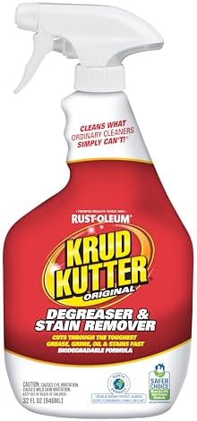 Krud Kutter Original Cleaner Degreaser Spray, 32 oz | Cuts grease, oil, grime, tar and wax. Water-based formula. Leaves no residue.