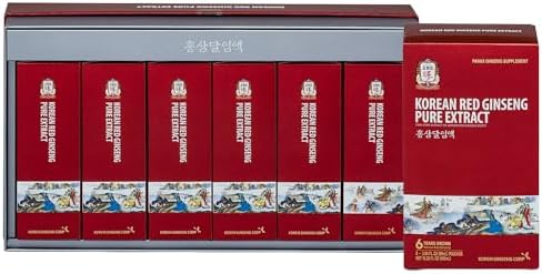 Jung Kwan Jang Korean Ginseng Pure Extract Cut - Immnue Support 30 Pouches | Sorted By Root Grade: Earth, Good & Cut, Korean Red Panax Ginseng, Ready-To-Consume Packet Supplement Drinks for Men & Women