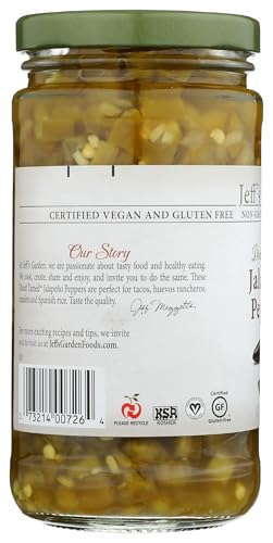 Jeff's Garden, Peppers Diced Tamed Jalapeno, 12 Fl Oz