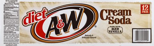 A&W Zero Sugar Root Beer Soda, 12 fl oz cans, 12 pack