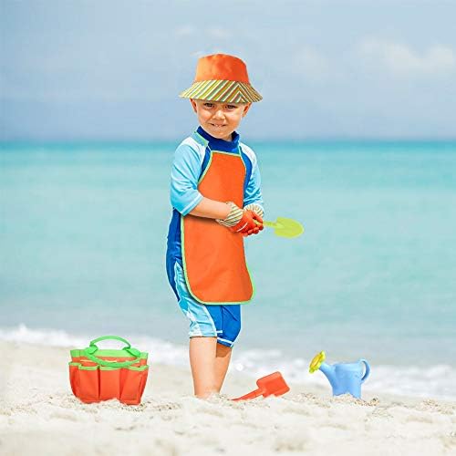 Kids Garden Tools Set with Sun Hat,Gloves,Apron,Storage Bag,Watering can,2pcs of Pots and 3pcs of Tools for Realing Gardening or Sand Outdoor Play